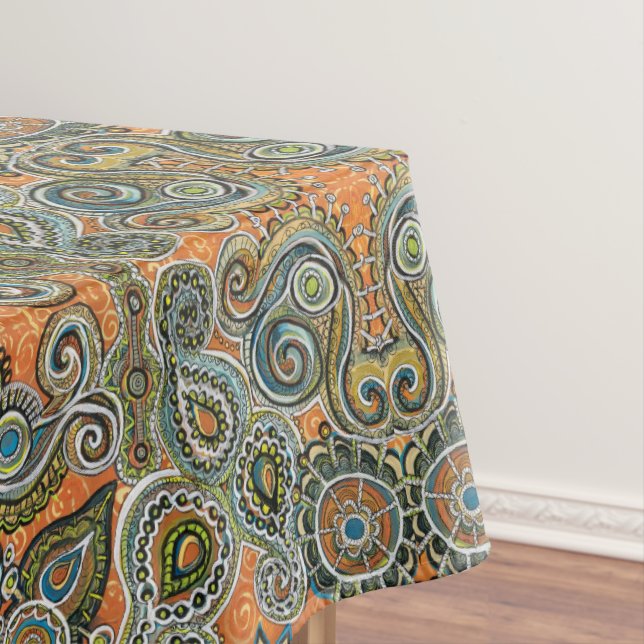 Toalha De Mesa tablecloth alaranjado de paisley