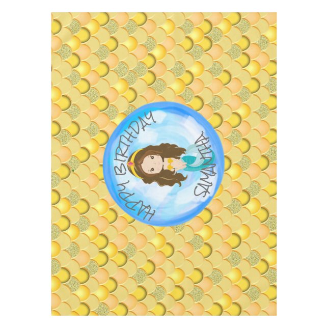 Toalha De Mesa Tablecloth amarelo Mermaid Sea (Frente)