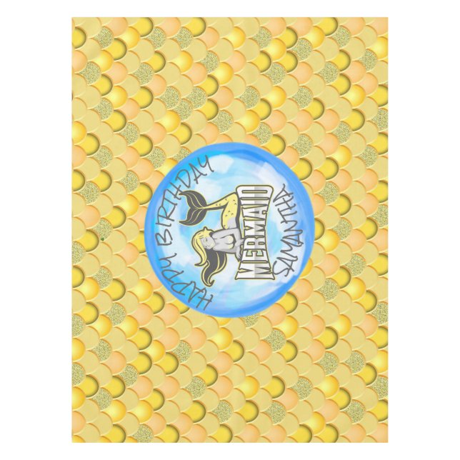 Toalha De Mesa Tablecloth amarelo Mermaid Sea (Frente)
