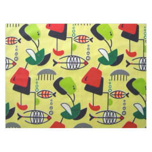 Toalha De Mesa Tablecloth atômico moderno dos peixes do meio