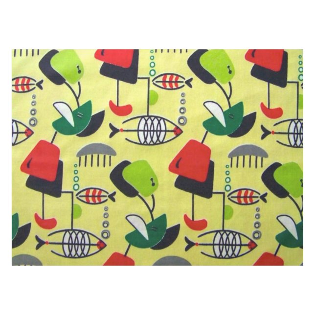 Toalha De Mesa Tablecloth atômico moderno dos peixes do meio (Frente (Horizontal))