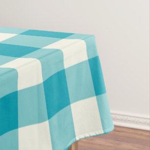 Toalha De Mesa Tablecloth azul da verificação do guingão/búfa