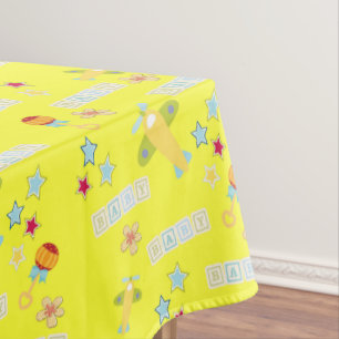 Toalha De Mesa Tablecloth Baby Airplane Amarelo