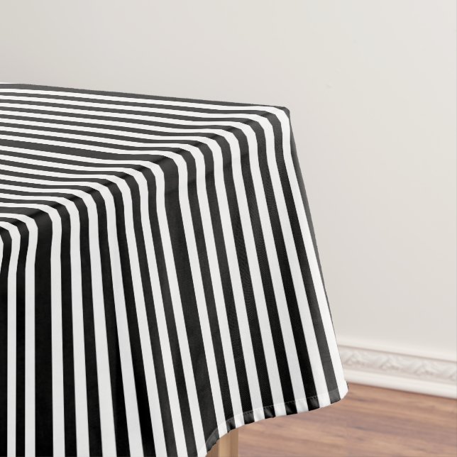 Toalha De Mesa Tablecloth Black & White Stripes (Posição Original)