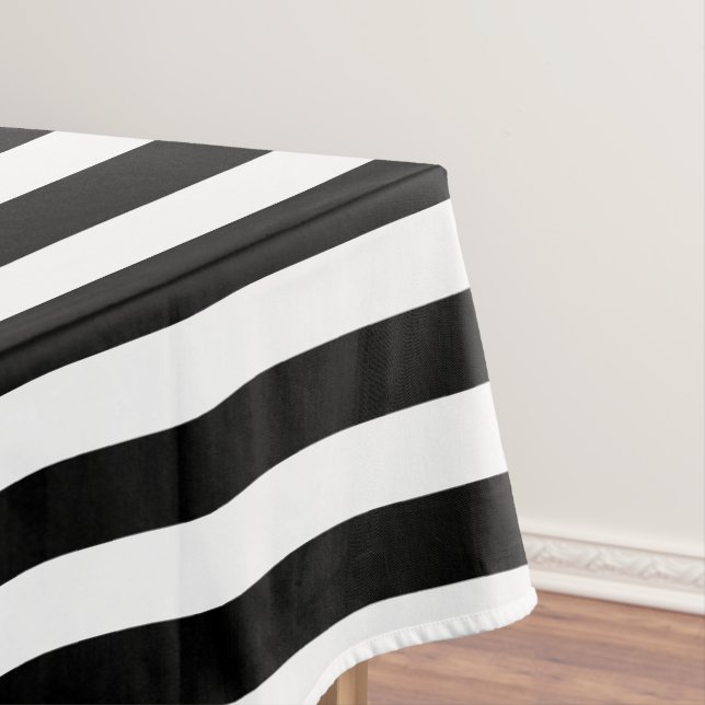 Toalha De Mesa Tablecloth-Black & White Stripes (Posição Original)