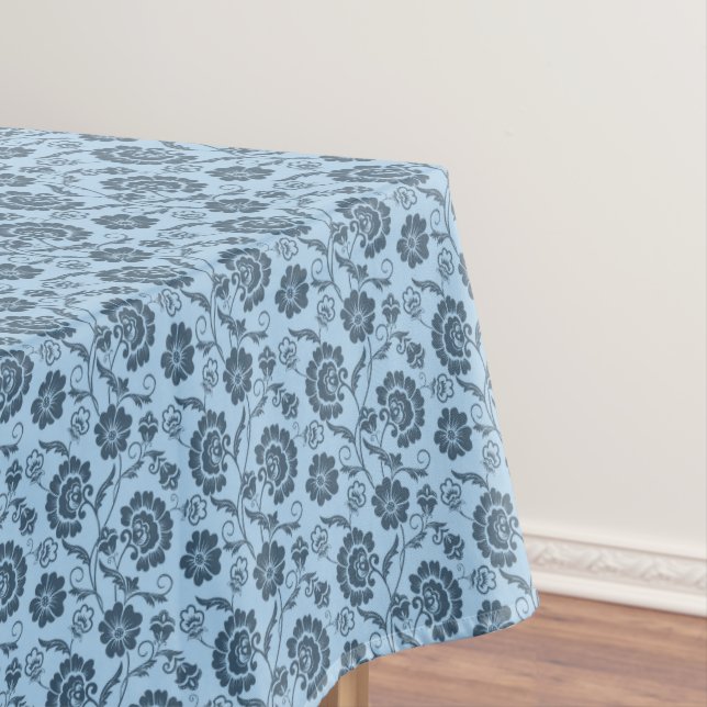 Toalha De Mesa Tablecloth Blue Floral (Posição Original)