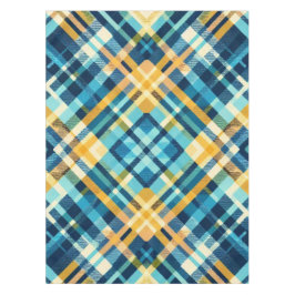 Toalha De Mesa Tablecloth Blue Yellow Xadrez