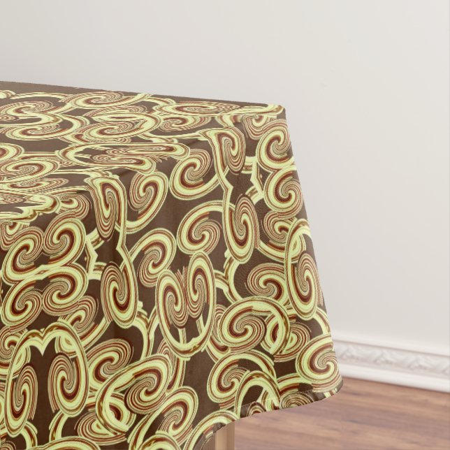 Toalha De Mesa Tablecloth Brown & Yellow Swirls (Posição Original)