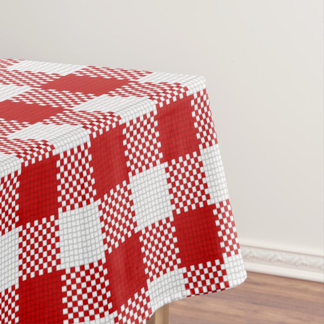 Toalha De Mesa Tablecloth Checkered vermelho do guingão (Posição Original)