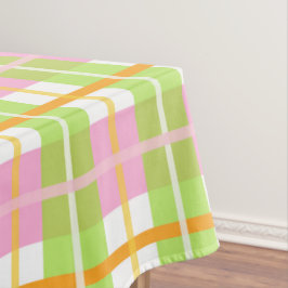 Toalha De Mesa Tablecloth cor-de-rosa & verde 52" do algodão da