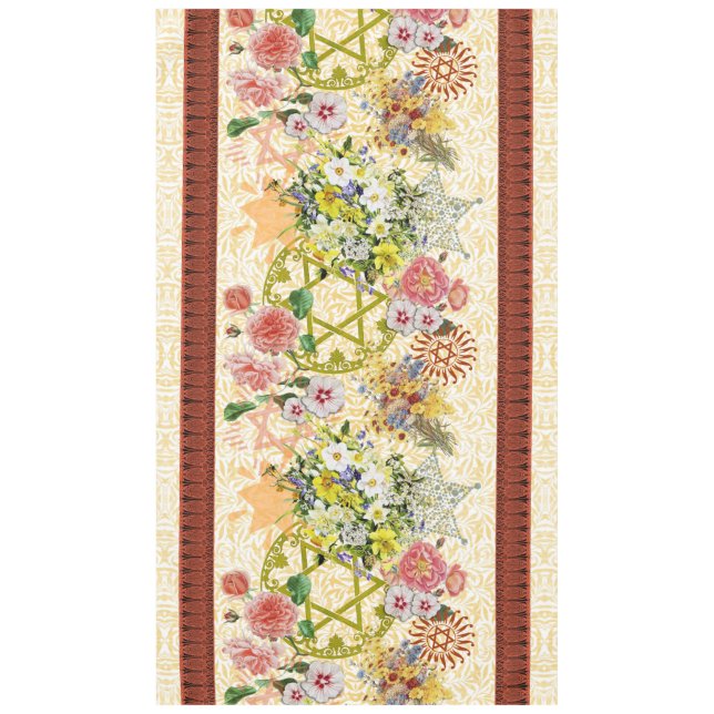 Toalha De Mesa Tablecloth da estrela de David e das flores (Frente)