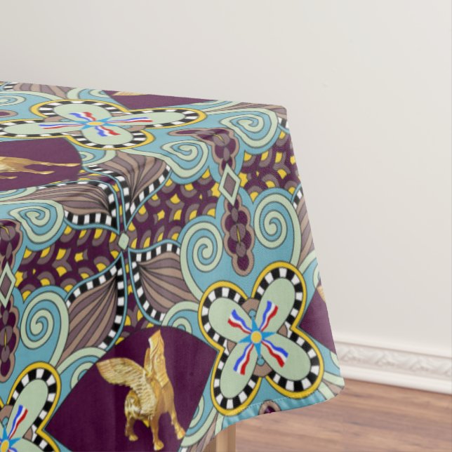 Toalha De Mesa Tablecloth de Algodão Personalizado Assírio, 60"x1 (Posição Original)