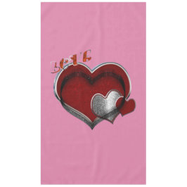 Toalha De Mesa Tablecloth de Algodão Rosa Mágico do Coração