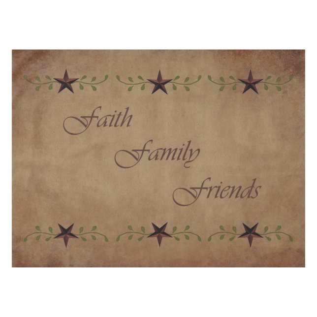 Toalha De Mesa Tablecloth de Amigos da Família Faith (Frente (Horizontal))