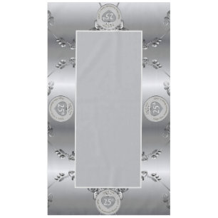 Toalha De Mesa Tablecloth de Aniversário do Casamento 25 Silver