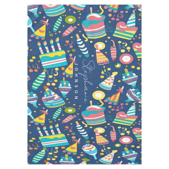Toalha De Mesa Tablecloth de Aniversário Personalizado, Nome Pers (Frente)