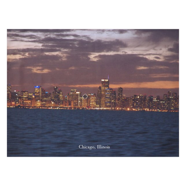 Toalha De Mesa Tablecloth de Chicago Skyline (Frente (Horizontal))