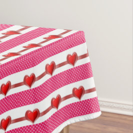 Toalha De Mesa Tablecloth de Corações Brancos e Rosa dias de os n