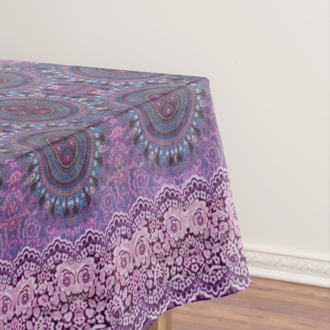 Toalha De Mesa Tablecloth de Estilo de Boho Roxo (Posição Original)