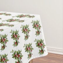 Tablecloth de Estilo de Retro Feriado Holly