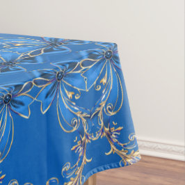 Toalha De Mesa Tablecloth de Férias Douradas Azul
