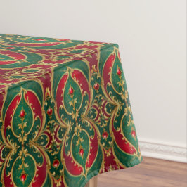 Toalha De Mesa Tablecloth de Férias Douradas Verdes Vermelhas