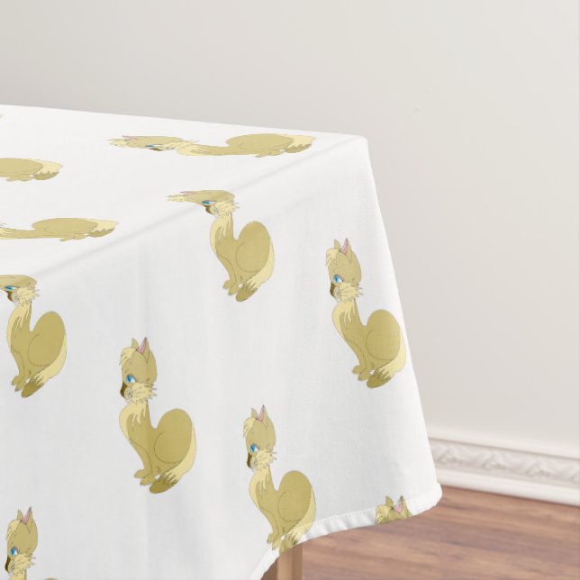Toalha De Mesa Tablecloth de Gato Amarelo (Posição Original)