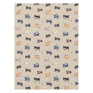Toalha De Mesa Tablecloth de Gatos e Facas