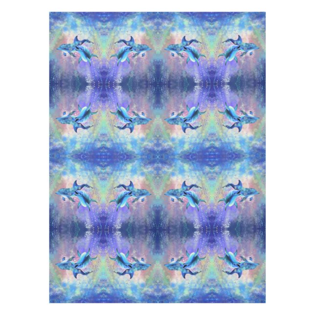 Toalha De Mesa Tablecloth de golfinhos casais (Frente)