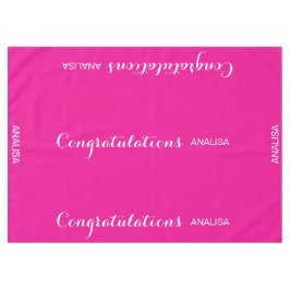 Toalha De Mesa Tablecloth de Graduação de Nome Personalizado Rosa