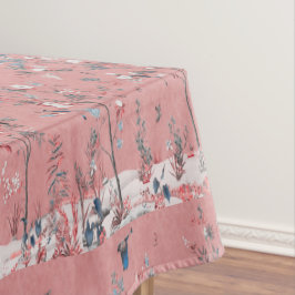 Toalha De Mesa Tablecloth de Jantar de Algodão Chinoiserie Rosa