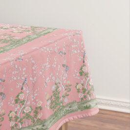 Toalha De Mesa Tablecloth de Jantar de Algodão Chinoiserie Rosa