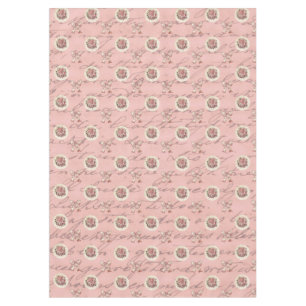 Toalha De Mesa Tablecloth de Letra Antica com Rosas Vintage