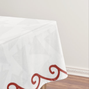 Toalha De Mesa Tablecloth de Natal Branco e Vermelho 60 x 104
