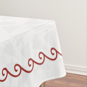 Toalha De Mesa Tablecloth de Natal Branco e Vermelho 60 x 84"