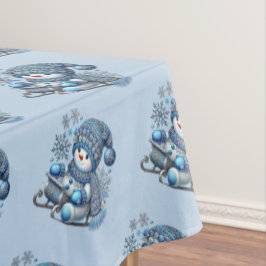 Toalha De Mesa Tablecloth de Natal do Snowman deslizante