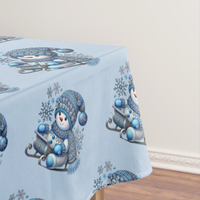 Toalha De Mesa Tablecloth de Natal do Snowman deslizante (Posição Original)