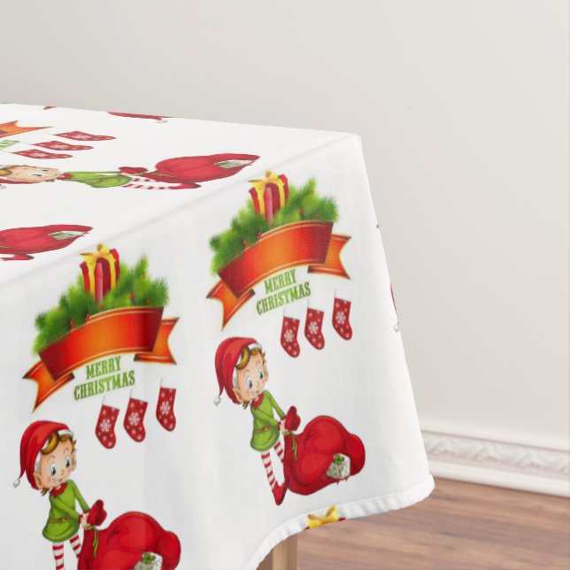 Toalha De Mesa Tablecloth de Natal, Feliz Natal (Posição Original)
