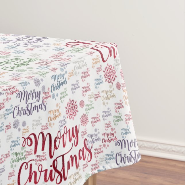 Toalha De Mesa Tablecloth de Natal, Feliz Natal (Posição Original)