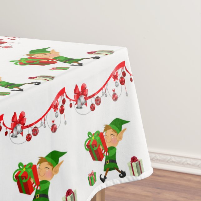 Toalha De Mesa Tablecloth de Natal, Feliz Natal, Elf (Posição Original)