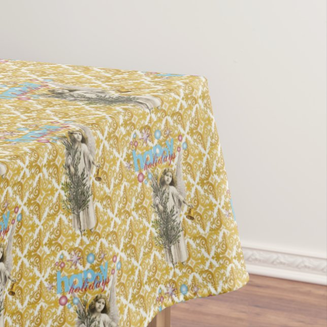 Toalha De Mesa Tablecloth de Natal, Felizes de Feriados Felizes (Posição Original)