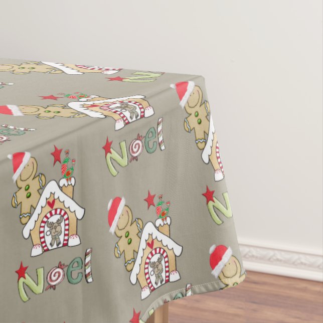 Toalha De Mesa Tablecloth de Natal, Noel, Homem Gingerpão (Posição Original)