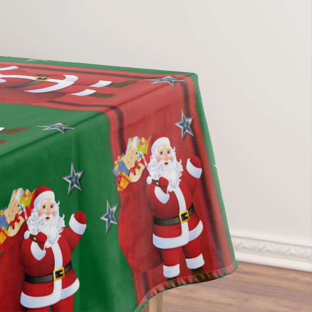 Toalha De Mesa Tablecloth de Natal, Papai Noel Arco Vermelho (Posição Original)