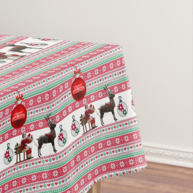 Toalha De Mesa Tablecloth de Natal, Papais noeis (Posição Original)