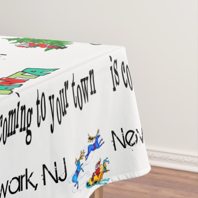 Toalha De Mesa Tablecloth de Natal, Papais noeis estão vindo para (Posição Original)