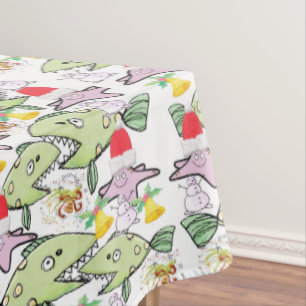 Toalha De Mesa Tablecloth de Natal, Shark Snowman