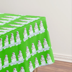 Toalha De Mesa Tablecloth de Natal, Snowman Green Sedento