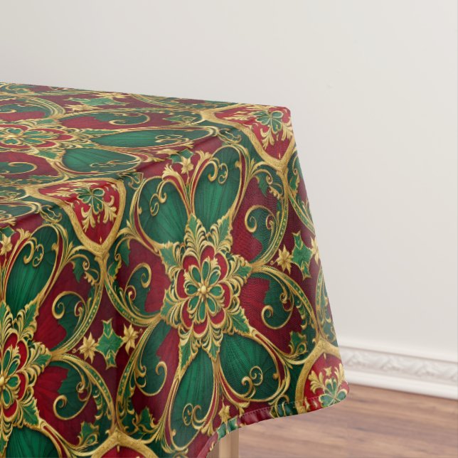 Toalha De Mesa Tablecloth de Natal Vermelho Verde (Posição Original)
