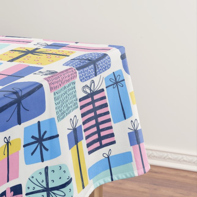 Toalha De Mesa Tablecloth de Presente Azul (Posição Original)