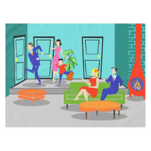 Toalha De Mesa Tablecloth de Televisão Clássica Retroativa